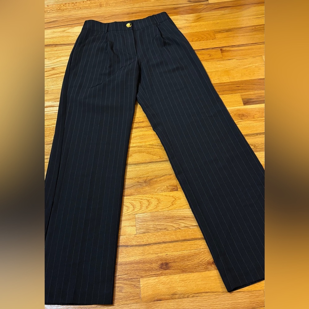 Black trouser with white stripes